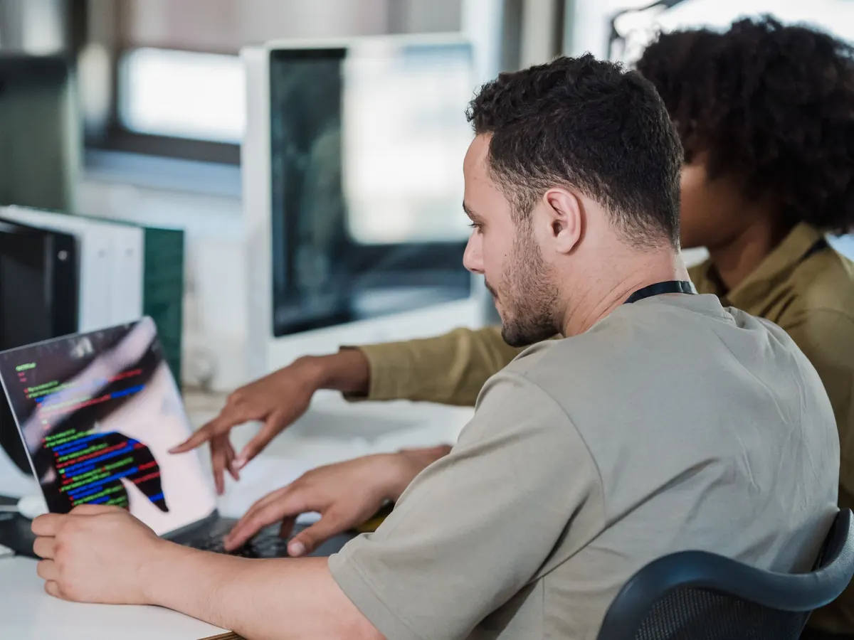 Engineers building at their desks